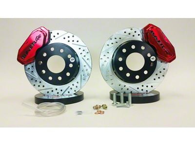 Baer SS4+ Deep Stage Drag Race Front Big Brake Kit; Fire Red Calipers (94-04 Mustang)