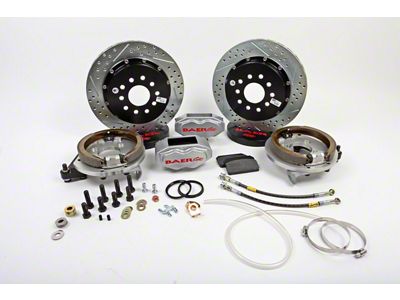 Baer SS4+ Rear Big Brake Kit with 13-Inch Rotors; Silver Calipers (94-04 Mustang, Excluding 99-04 Cobra)