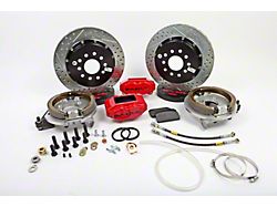 Baer SS4+ Rear 4-Lug Big Brake Kit with 13-Inch Rotors; Fire Red Calipers (79-92 Mustang)