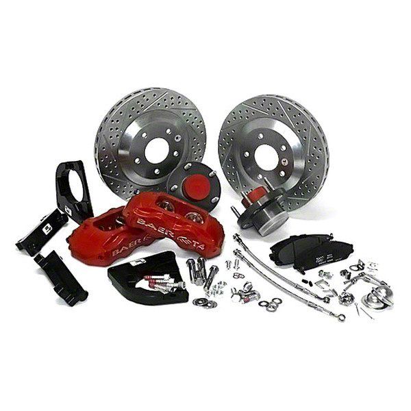 Baer Mustang Track-4 Front 5-Lug Big Brake Kit; Red Calipers