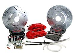 Baer Track4 Front Big Brake Kit with Shelby Logo and 13-Inch Rotors; Red Calipers (79-93 Mustang w/ 94-04 Spindles; 94-04 Mustang)