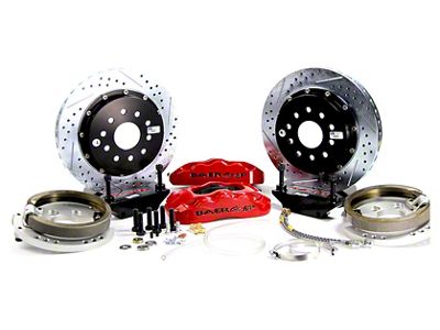 Baer Pro+ Rear Big Brake Kit; Red Calipers (94-04 Mustang, Excluding 99-04 Cobra)