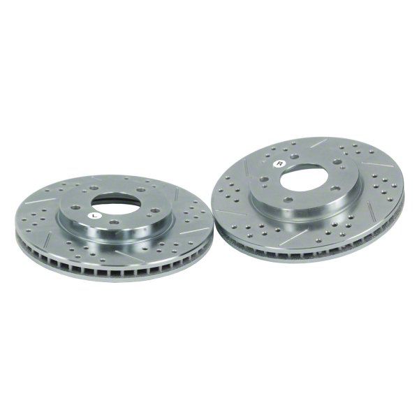 Baer Sport Charger Drilled and Slotted Rotors; Front Pair 53029020 (06