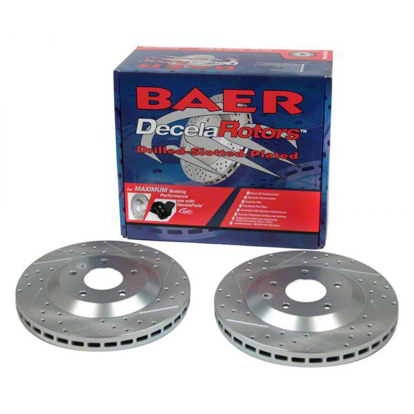 Baer Sport Corvette Drilled and Slotted Rotors; Front Pair 55043020 (9704 Corvette C5) Free