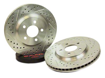 Baer Claw Performance Drilled and Slotted Rotors; Rear Pair (94-04 Mustang GT, V6)