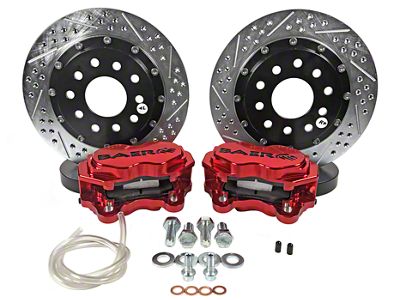 Baer SS4+ Deep Stage Rear Big Brake Kit with 11.625-Inch Rotors; Fire Red Calipers (15-23 Mustang GT, EcoBoost, V6)