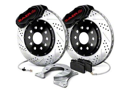 Baer SS4+ Rear 4-Lug Big Brake Kit with 13-Inch Rotors; Black Calipers (79-93 Mustang, Excluding Cobra)