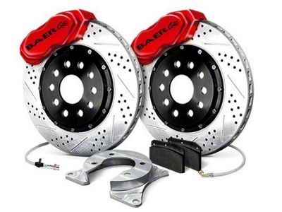 Baer SS4+ Rear 4-Lug Big Brake Kit with 13-Inch Rotors; Red Calipers (79-93 Mustang, Excluding Cobra)