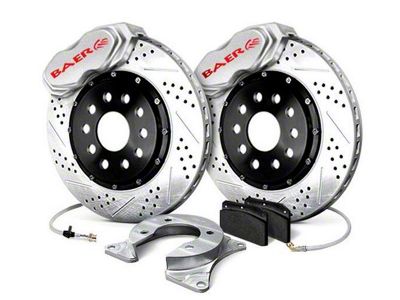 Baer SS4+ Rear 4-Lug Big Brake Kit with 13-Inch Rotors; Silver Calipers (79-93 Mustang, Excluding Cobra)