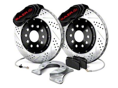 Baer SS4+ Rear 5-Lug Big Brake Kit; Black Calipers (79-93 Mustang)