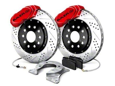 Baer SS4+ Rear 5-Lug Big Brake Kit with 13-Inch Rotors; Red Calipers (79-93 Mustang)
