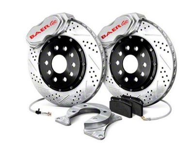 Baer SS4+ Rear 5-Lug Big Brake Kit with 13-Inch Rotors; Silver Calipers (79-93 Mustang)
