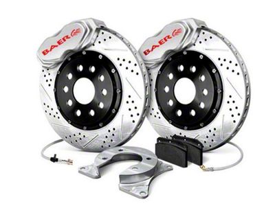 Baer SS4+ Rear 5-Lug Big Brake Kit; Silver Calipers (79-93 Mustang)