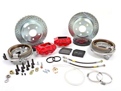 Baer SS4 Rear 4-Lug Big Brake Kit; Red Calipers (79-93 Mustang)