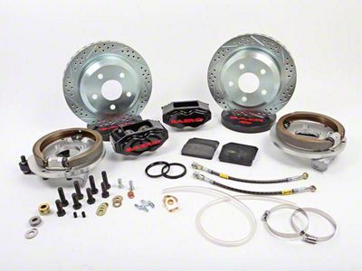 Baer SS4 Rear 5-Lug Big Brake Kit; Black Calipers (79-93 Mustang)