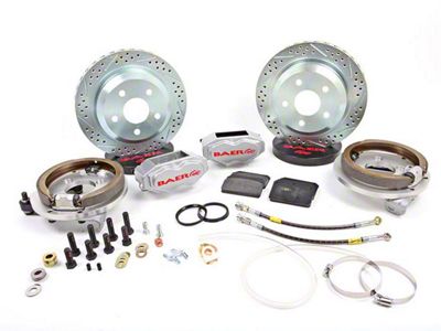 Baer SS4 Rear 5-Lug Big Brake Kit; Silver Calipers (79-93 Mustang)