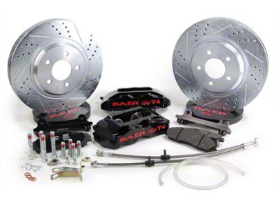Baer Track4 Front Big Brake Kit with 13-Inch Rotors; Black Calipers (94-04 Mustang)