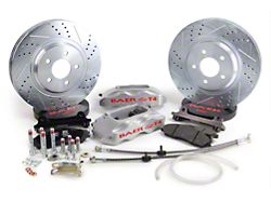 Baer Track4 Front Big Brake Kit with 13-Inch Rotors; Silver Calipers (94-04 Mustang)