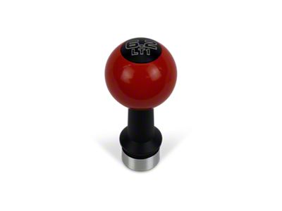 Barton Automatic Shift Knob with Black Adapter and 6.2L LT1 Engraving; Black Cap; Red Ball (16-24 Camaro)