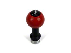 Barton Automatic Shift Knob with Black Adapter and Shift Pattern Engraving; Black Cap; Red Ball (15-23 Challenger)