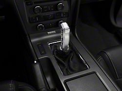 Barton Pistol Grip Shifter Handle with Coyote Logo; Brushed (11-14 Mustang GT, V6)