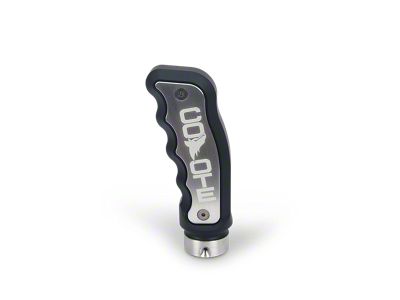 Barton Automatic Pistol Grip Shift Knob with Brushed Inlays and Coyote Engraving; Black (15-25 Mustang GT, EcoBoost, V6)