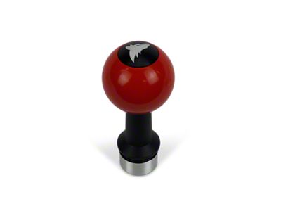 Barton Automatic Shift Knob with Black Adapter and Coyote Engraving; Black Cap; Red Ball (15-25 Mustang GT, EcoBoost, V6)