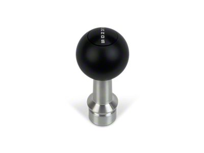 Barton Automatic Shift Knob with Brushed Adapter and Shift Pattern Engraving; Black Cap; Black Ball (15-25 Mustang GT, EcoBoost, V6)