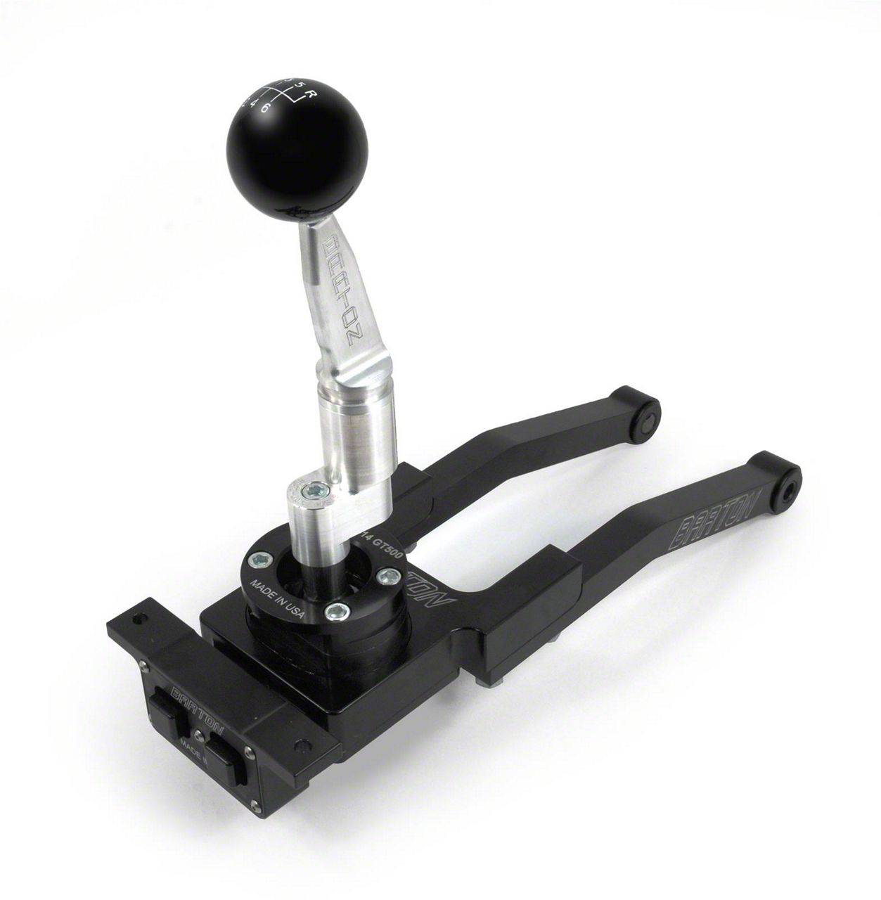 Barton Mustang Short Throw Shifter with Brushed Flat Stick and Black