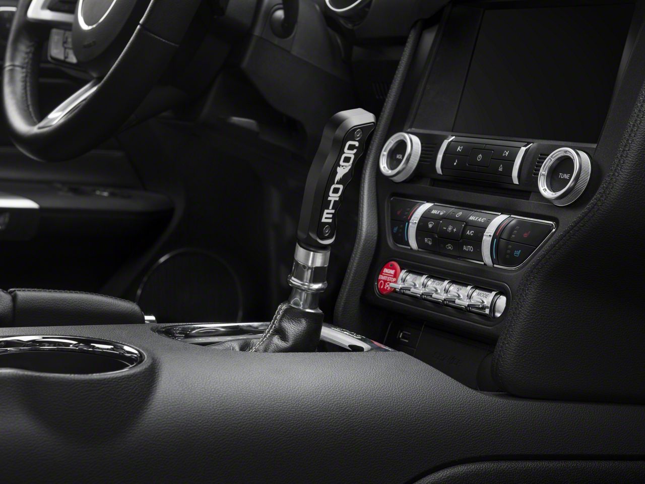 Barton Mustang Automatic Pistol Grip Shifter Handle with Coyote Logo; Black BMPGBSCOY (1524