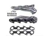 BBK 1-3/4-Inch Tuned Length Shorty Headers; Polished Silver Ceramic (09-23 5.7L HEMI Challenger)