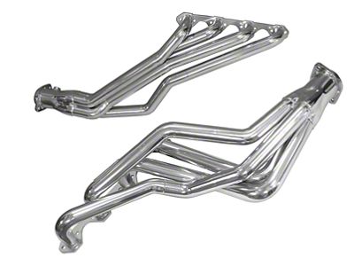 BBK 1-5/8-Inch Long Tube Headers; Polished Silver Ceramic (79-93 5.0L Mustang w/ Automatic Transmission)