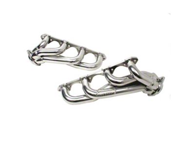 BBK 1-5/8-Inch Unequal Length Shorty Headers; Polished Silver Ceramic (86-93 5.0L Mustang)