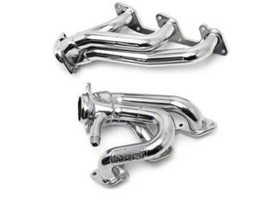 BBK 1-5/8-Inch Tuned Length Shorty Headers; Silver Polished Ceramic (05-10 Mustang V6)