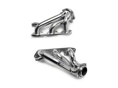 BBK 1-5/8-Inch Shorty Headers; Polished Silver Ceramic (99-04 Mustang V6)