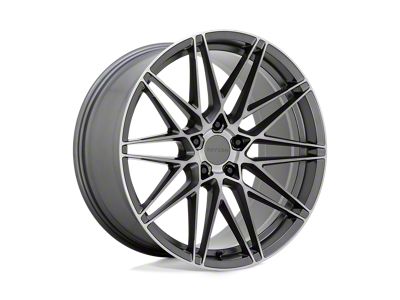 Beyern Damon Matte Gunmetal with Brushed Face Wheel; Rear Only; 21x10; 30mm Offset (16-24 Camaro, Excluding SS w/ 6-Piston Front Calipers & ZL1)