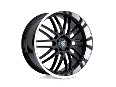 Beyern Mesh Gloss Black with Mirror Cut Lip Wheel; Rear Only; 22x11; 25mm Offset (16-24 Camaro)