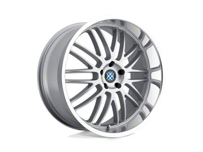 Beyern Mesh Silver with Mirror Cut Lip Wheel; Rear Only; 22x11; 25mm Offset (16-24 Camaro)