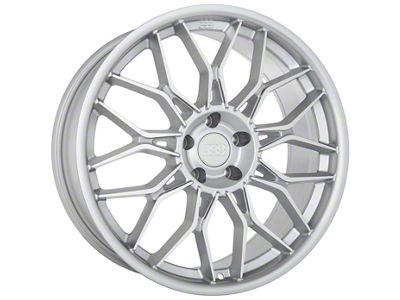 Big Baller Brand Z08 Silver with Machined Face Wheel; Rear Only; 20x10.5; 40mm Offset (05-09 Mustang)
