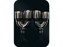 Bigboz Exhaust 4-Inch Staggered Quad Exhaust Tips; 3-Inch Inlet; Black Chrome (08-23 HEMI V8 Challenger)