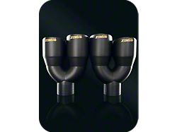 Bigboz Exhaust 4-Inch Staggered Quad Exhaust Tips; 3-Inch Inlet; Flat Black (08-23 HEMI V8 Challenger)