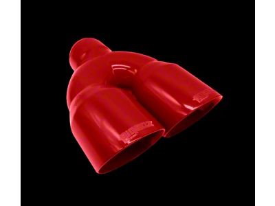 Bigboz Exhaust Quad Weld-On Exhaust Tips; 4-Inch; Candy Red (09-23 V6 Challenger)