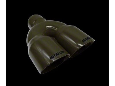 Bigboz Exhaust Quad Weld-On Exhaust Tips; 4-Inch; Flat Green (09-23 V6 Challenger)