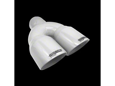 Bigboz Exhaust Quad Weld-On Exhaust Tips; 4-Inch; Gloss White (09-23 V6 Challenger)