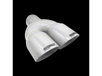 Bigboz Exhaust Quad Weld-On Exhaust Tips; 4-Inch; Gloss White (08-23 V8 HEMI Challenger)