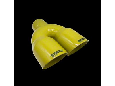 Bigboz Exhaust Quad Weld-On Exhaust Tips; 4-Inch; Gloss Yellow (09-23 V6 Challenger)