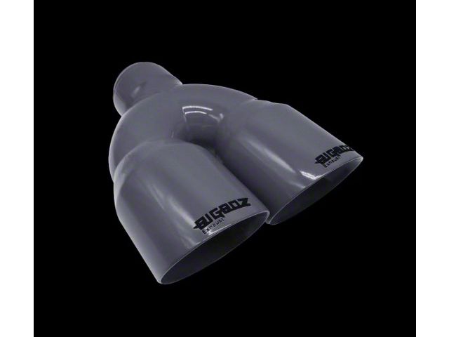 Bigboz Exhaust Quad Weld-On Exhaust Tips; 4-Inch; High Gloss Grey (09-23 V6 Challenger)