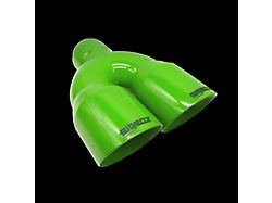 Bigboz Exhaust Quad Weld-On Exhaust Tips; 4-Inch; Lime Green (08-23 V8 HEMI Challenger)