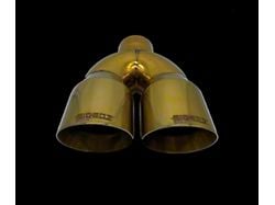 Bigboz Exhaust Quad Weld-On Exhaust Tips; 4-Inch; Metallic Gold (08-23 V8 HEMI Challenger)