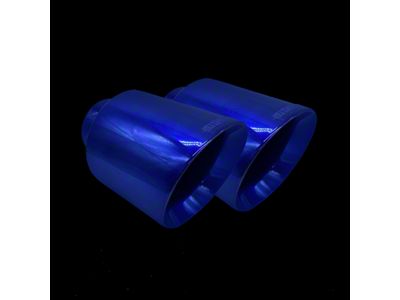 Bigboz Exhaust Bolt-On Exhaust Tips; 5-Inch; Cobalt Blue (15-23 V8 HEMI Charger)